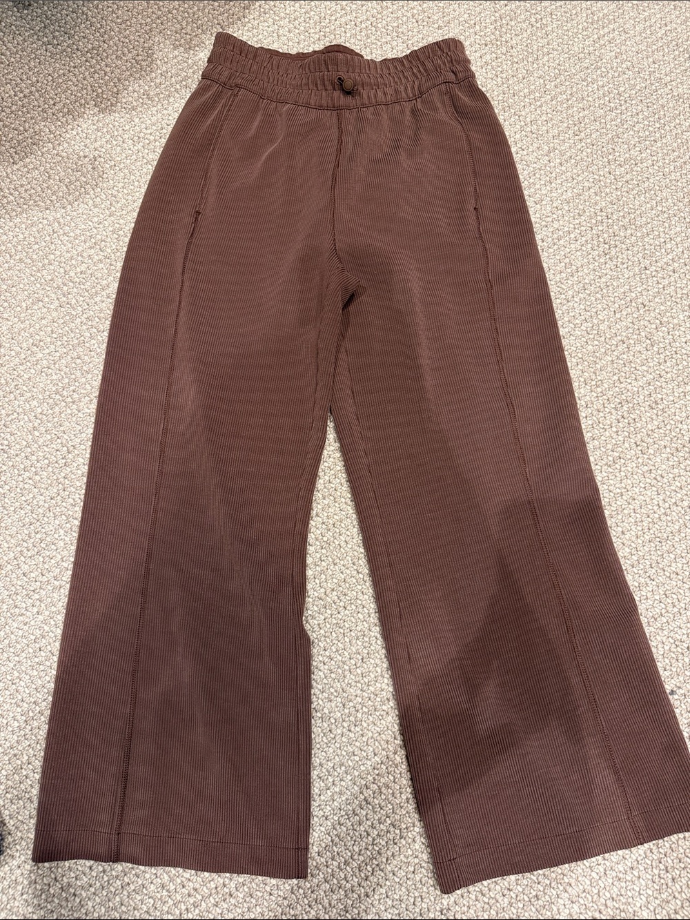 lululemon athletica Brown Wide-Leg Ribbed Cropped Pants